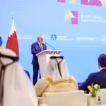 Brazilian President Luiz Ináacio Lula da Silva speaks at the Brazil-Qatar Economic Forum in Doha, Qatar, December 1. Photo: CNN Brazil.