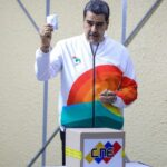 Venezuelan President Nicolás Maduro votes in the consultative referendum on the Essequibo, December 3, 2023. Photo: X/@NicolasMaduro.