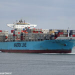 Maersk Gibralter, the container ship drone striked by Yemeni Ansarallah naval forces. Photo: Scheepvartwest/File photo.