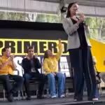 Venezuelan far-right politician María Corina Machado at an opposition event. File photo.