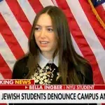 A Jewish student denounces anti-Semitism on the campus. Photo: The Grayzone.
