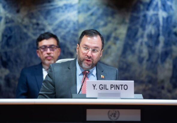 Venezuelan Foreign Affairs Minister Yván Gil addressing the 2023 Conference on Disarmament in Geneva. File photo.