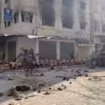 In Gaza, dozens of half naked men kneeling on the street while others can be seen on the back of a military truck, kidnapped by Israeli occupation forces. Photo: X/@TheCradleMedia.