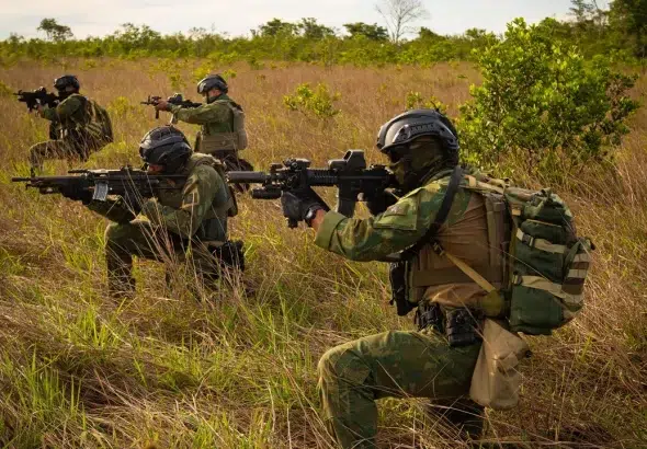 Brazilian Marines training in a field. Photo: Antônio Oliveira/Brazil Ministry of Defense.
