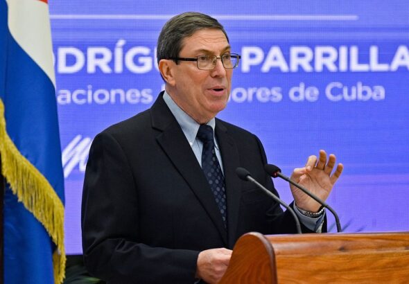 Cuban Foreign Minister Bruno Rodríguez holds a press conference in Havana on October 19, 2023. Photo: Xinhua.