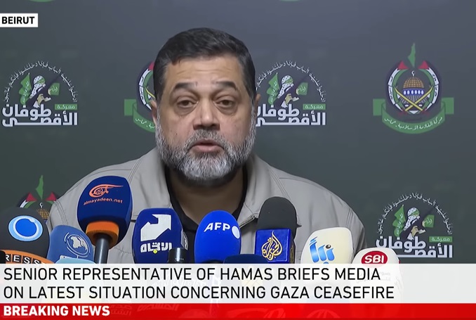 Senior Hamas official, Osama Hamdan. Photo: Video grab, AJE.