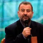 Saleh Al-Arouri speaks to the camera. Photo: Axios.