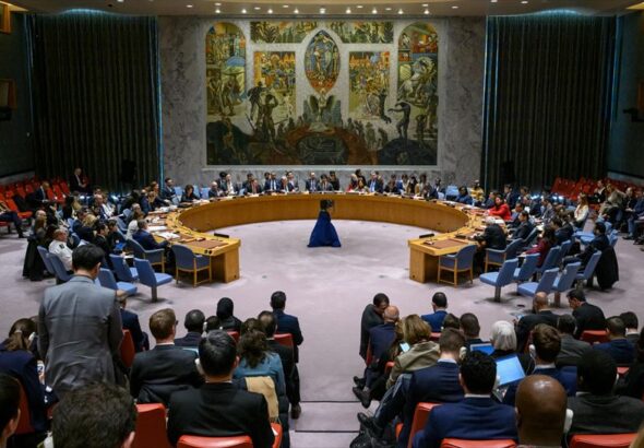 The UN Security Council voting on Oct. 2, 2023 to authorize a non-UN military invasion of Haiti. Photo: Haïti Liberté/File photo.
