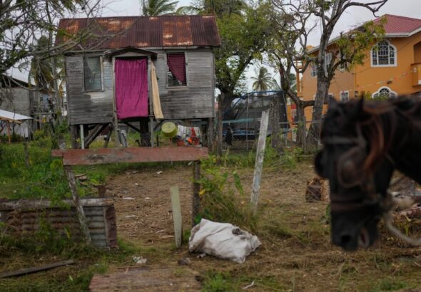 A home in Ann's Grove, Guyana, April 2023. Photo: AP Photo/Matias Delacroix.
