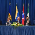 The Venezuelan government-opposition dialogue in Barbados, facilitated by representatives of Barbados, Mexico, and Norway. Photo: X/@DagNylander.