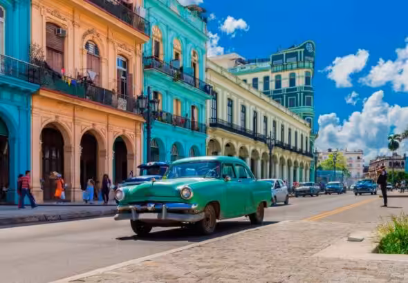 A vintage car in the historic part of Havana. File photo.