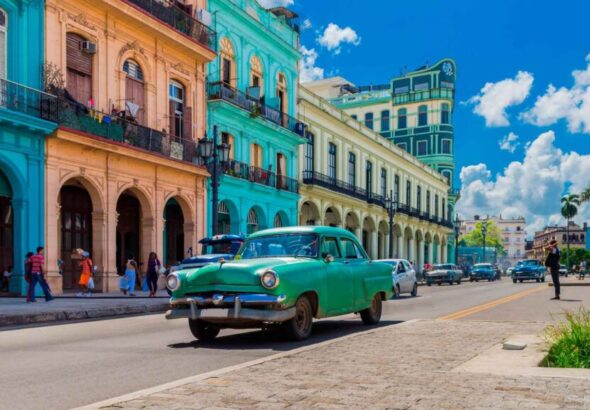 A vintage car in the historic part of Havana. File photo.