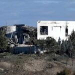 The building described as ‘Mossad Headquarters’ in Iraqi Kurdistan with underground facilities for conducting covert operations hit by Iranian missile attack, Erbil, Northern Iraq, January 15, 2024. Photo: Safin Hamid/AFP.