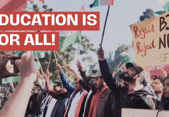 Students march in New Delhi on January 12, 2024. Photo: Students' Federation of India.