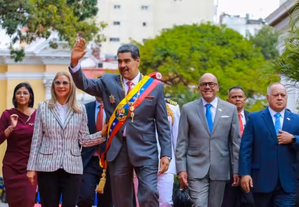 Venezuelan President Nicolas Maduro (C) entering the National Assembly, Jan. 15, 2024. Photo: Prensa Presidencial.
