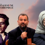 A graphic depicts renowned Italian communist Antonio Gramsci, Hamas political bureau deputy head Saleh al-Arouri, and Arouri's mother. Photo: Palestinian Chronicle.