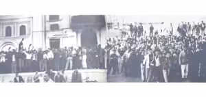 Libyan workers celebrate IFATU’s decision to blockade US ships. Photo: The Vanguard, issue 72-73, 1960.