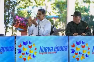 Venezuelan President Nicolás Maduro and Defense Minister Vladimir Padrino López at the Congress of the New Epoch 2024, Caracas, January 18, 2024. Photo: X/@NicolasMaduro.