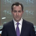 US State Department spokesperson Matthew Miller at a press briefing on June 23, 2023. Photo: The Times of Israel.