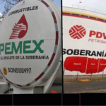 Photo composition showing the mottos of PEMEX and PDVSA, both containing "sovereignty" in their mottos. Photo: Orinoco Tribune.