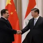 Chinese President Xi Jinping (right) and Iraqi Prime Minister Mohammed Shia’ Sabbar al-Sudani (left). Photo: Media Office of the Iraqi Prime Minister.