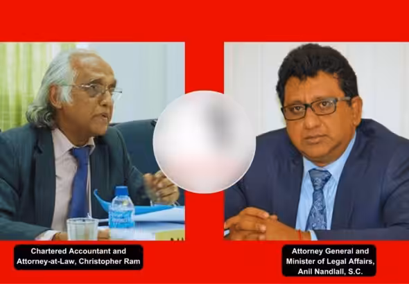 Guyanese lawyer Christopher Ram (left) and Guyanese Attorney General Anil Nandlall (right). Photo: Alba Ciudad.