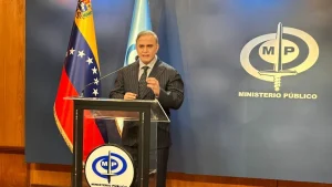 Venezuelan Attorney General Tarek William Saab gives statements to the press about terrorist plots unveiled last year January 22, 2024. Photo: X/@TarekWilliamSaab.