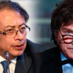 Colombian President Gustavo Petro (left) and his Argentinian counterpart Javier Milei (right). Photo: Canal1.
