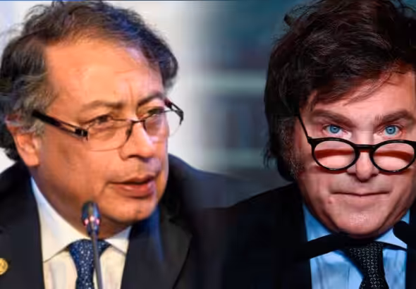 Colombian President Gustavo Petro (left) and his Argentinian counterpart Javier Milei (right). Photo: Canal1.