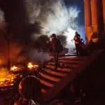 Supporters of the opposition on Maidan Square in Kiev during the clashes between protesters and the police. Photo: Sputnik/Andrey Stenin.