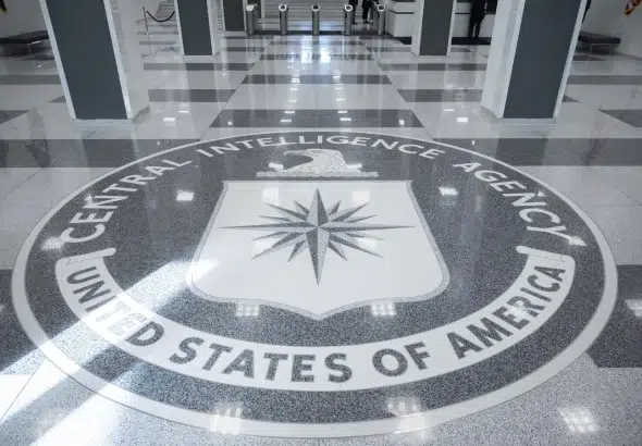 The seal of Central Intelligence Agency as seen in the lobby the headquarters building in Langley. Photo: Sputnik/File photo.