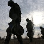Russian servicemen take part in a mines' planting and clearing training at a training centre of an engineer and sapper battalion named after Soviet commander Dmitry Karbyshev amid Russia's military operation in Ukraine at the unknown location, Russia. Photo: Sputnik/Evgeny Biyatov.