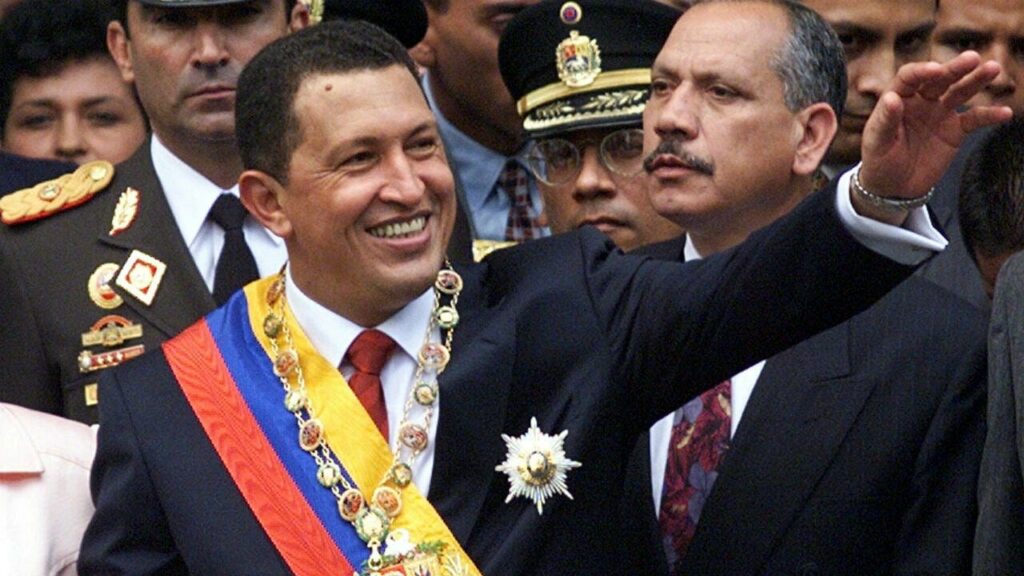 Venezuelan President Hugo Chávez during his inauguration ceremony on February 2, 1999. Photo: Kimberley White/Reuters.