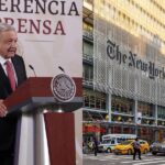 Mexican President Andrés Manuel López Obrador (left) and the New York Times headquarters (right). Photo: RedRadioVE.