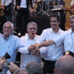 (From left to right) Former president of Chile, Late Sebastián Piñera; former president of Colombia, Iván Duque; former Venezuelan National Assembly Deputy Juan Guaidó, and former president of Paraguay, Mario Abdo Benitez, at the Venezuela Aid Live concert in Cúcuta, Colombia, February 23, 2019. Photo: Mauricio Dueñas Castaneda/EFE.