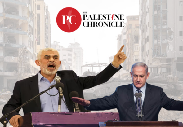 Hamas leader Yahia Sinwar and Israeli Prime Minister Benjamin Netanyahu. Photo: Palestine Chronicle.