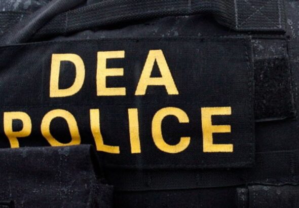 Uniform of the US Drug Enforcement Agency (DEA), involved in illegal activities and conspiracies in Venezuela. File photo.