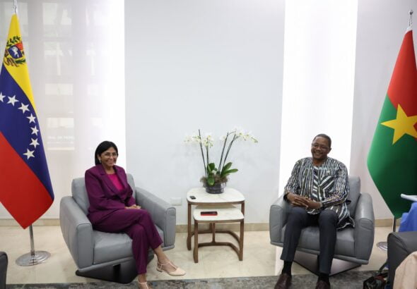 Delcy Rodríguez and Karamoko Jean-Marie Traoré. Photo: Archive.