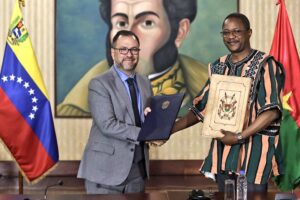 Featured image: Burkina Faso's Foreign Minister Jean-Marie Traoré shaking hands with Venezuela's Foreign Minister Yvan Gil at the Casa Amarilla, Caracas, on Wednesday, February 7, 2024. Photo: X/@YvanGil.