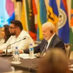 The president of Brazil, Luiz Inácio Lula da Silva, addressing CARICOM's heads of government during the 46th Summit, held in Georgetown, Guyana, on February 26, 2024. Photo: News Room.