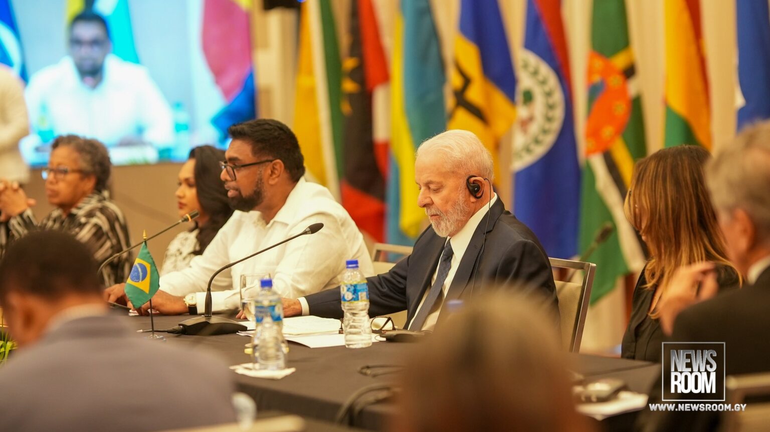 The president of Brazil, Luiz Inácio Lula da Silva, addressing CARICOM's heads of government during the 46th Summit, held in Georgetown, Guyana, on February 26, 2024. Photo: News Room.