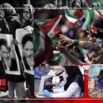 Collage showing Iranian women working in science disciplines, and celebrating the 45th anniversary of the Islamic Revolution. Photo: PressTV.