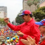 Venezuelan President Nicolás Maduro and his wife National Assembly Deputy Ciria Flores during the February 4 Chavista demonstration in Caracas. Photo: Presidential Press.