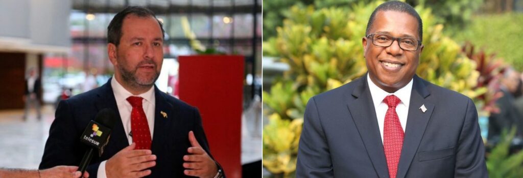 Venezuelan Foreign Affairs Minister Yvan Gil (left) and US Undersecretary of State for the Western Hemisphere Brian A. Nichols (right). File photo.