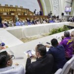 Broad dialogue table opened on Monday, February 5, by Venezuelan National Assembly President Jorge Rodríguez, with the participation of opposition parties, to define the electoral schedule for the 2024 presidential elections. Photo: Willmer Errades/Últimas Noticias.