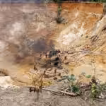 View of the Bulla Loca illegal gold mine in Bolivar state after the tragedy that took the lives of 16 miners. Photo: Union Radio.