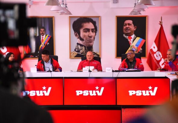 Featured image: United Socialist Party of Venezuela's Vice President Diosdado Cabello during the weekly press conference of the party. Photo: RedRadioVE.