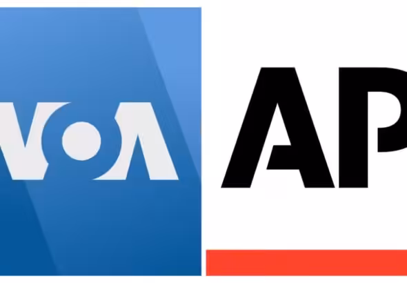 Logos of Voice of America (left) and Associated Press (AP). Photo: RedRadioVE.