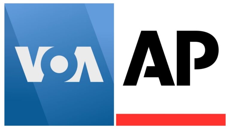 Logos of Voice of America (left) and Associated Press (AP). Photo: RedRadioVE.