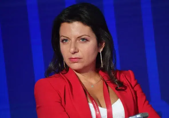 Margarita Simonyan at the plenary session "The struggle for digital sovereignty. How to maintain a single information space?" within the framework of the St. Petersburg International Economic Forum - 2021. Photo: Sputnik/Евгений Биятов/Editor-in-chief of RT and "Russia Today".